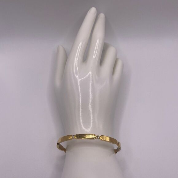 Saks Fifth Avenue Women's Gold Tone Rhinestone Gem Love Bangle Bracelet - Picture 3 of 10